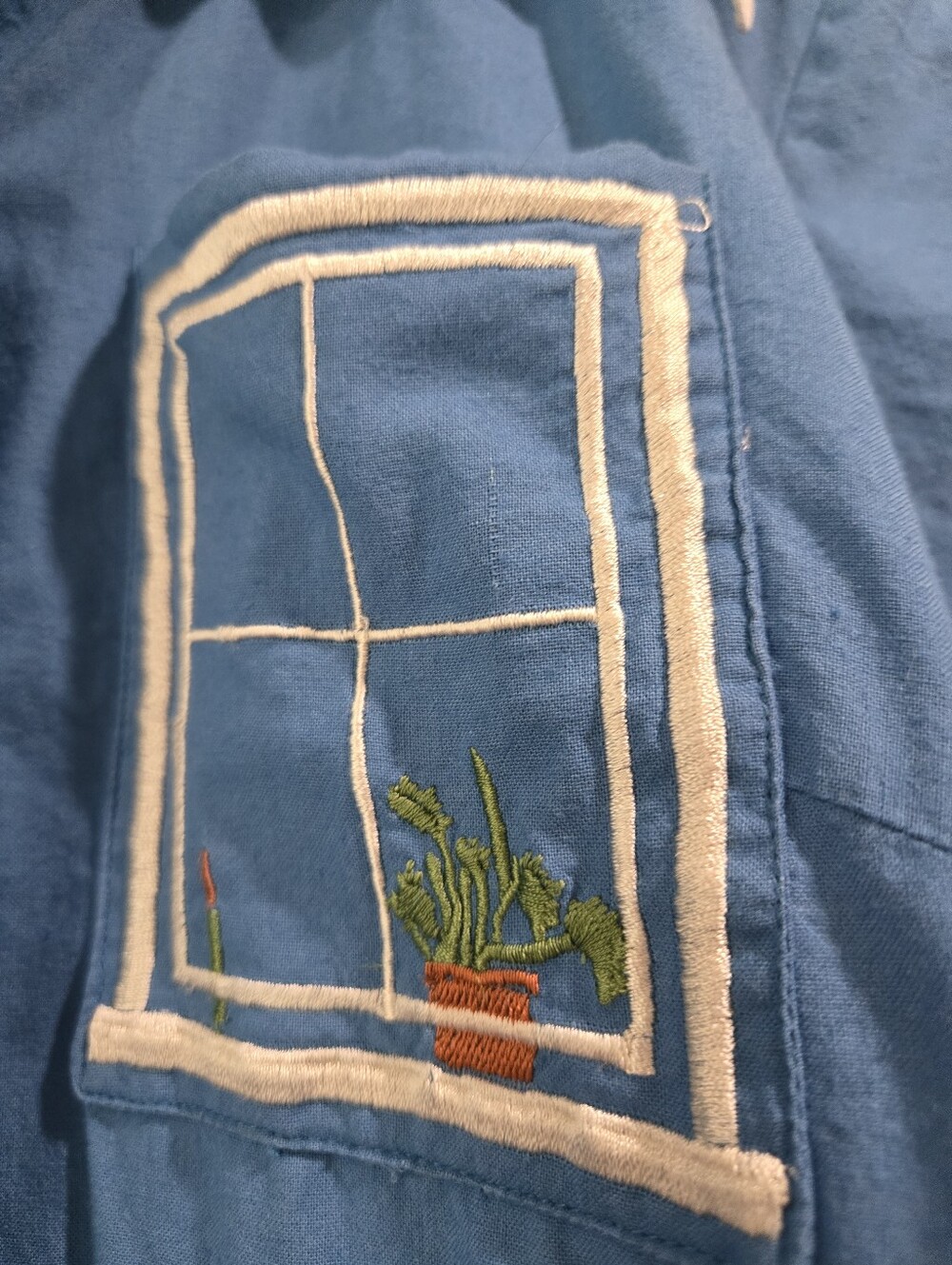 Samantha Pleet Embroidered Window Plant Dress Blue Size Small - See Description - Picture 6 of 10